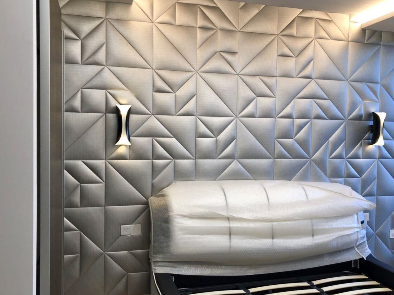 Acoustic Putih Dalaman 3D Mosaic Tile
